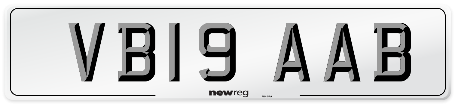 VB19 AAB Number Plate from New Reg
